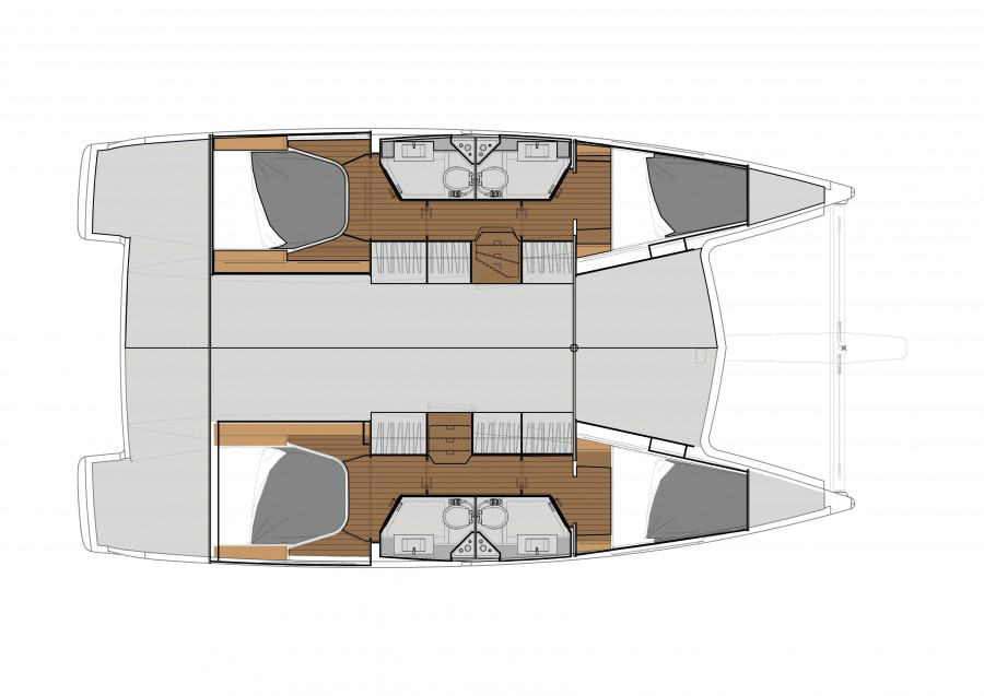 Fountaine Pajot Lucia 40 cabin plan