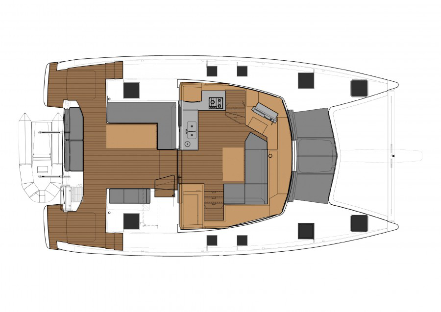 Fountaine Pajot Lucia 40 plan maindeck