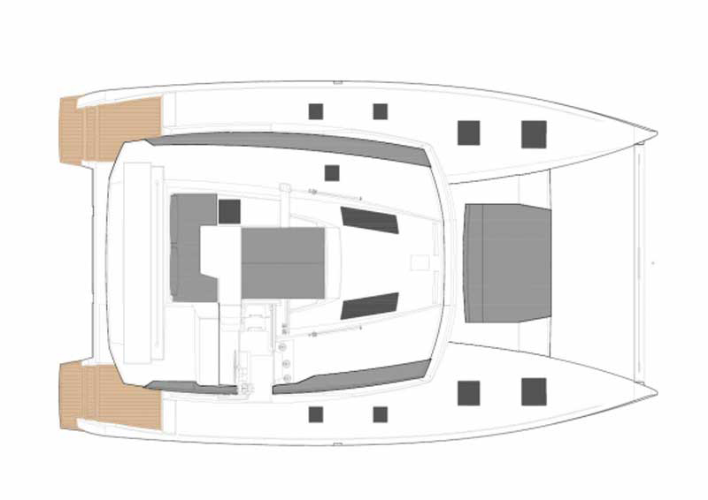 Fountaine Pajot Saona 47 basic plan lounge deck