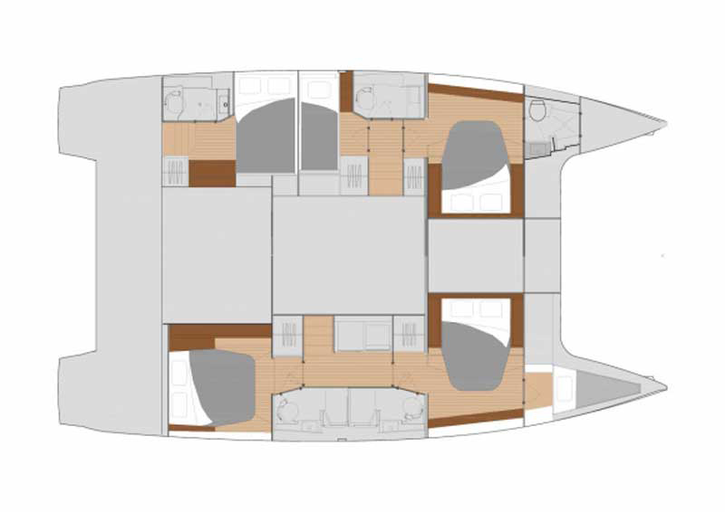 Fountaine Pajot Saona 47 Basic cabin layout