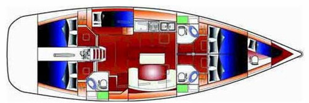 Beneteau Cyclades 50.4 Deckplan