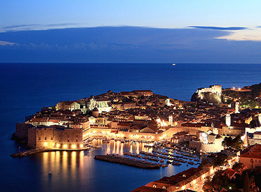 View of Dubrovnik in the evening