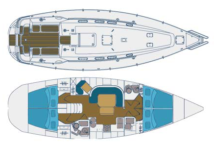 Elan 45 Kroatien Kabinenplan