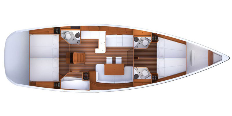 Jeanneau 53 Deckplan