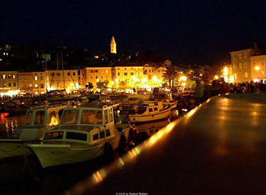 Harbour Promenade Mali Losinj at night