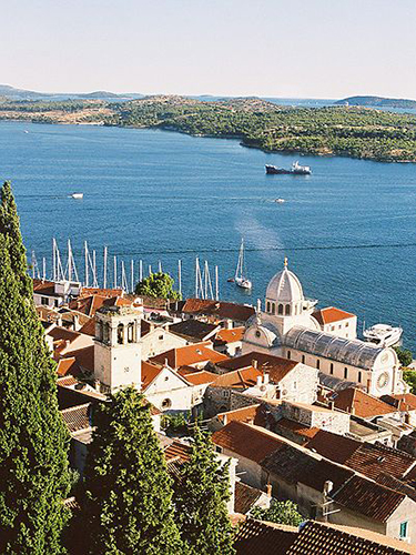 View of the sea coast of Sibenik