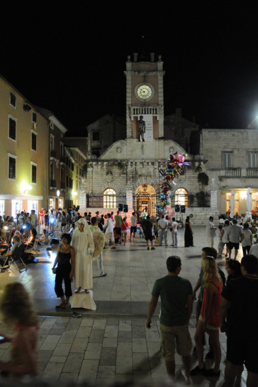 City center Zadar at night