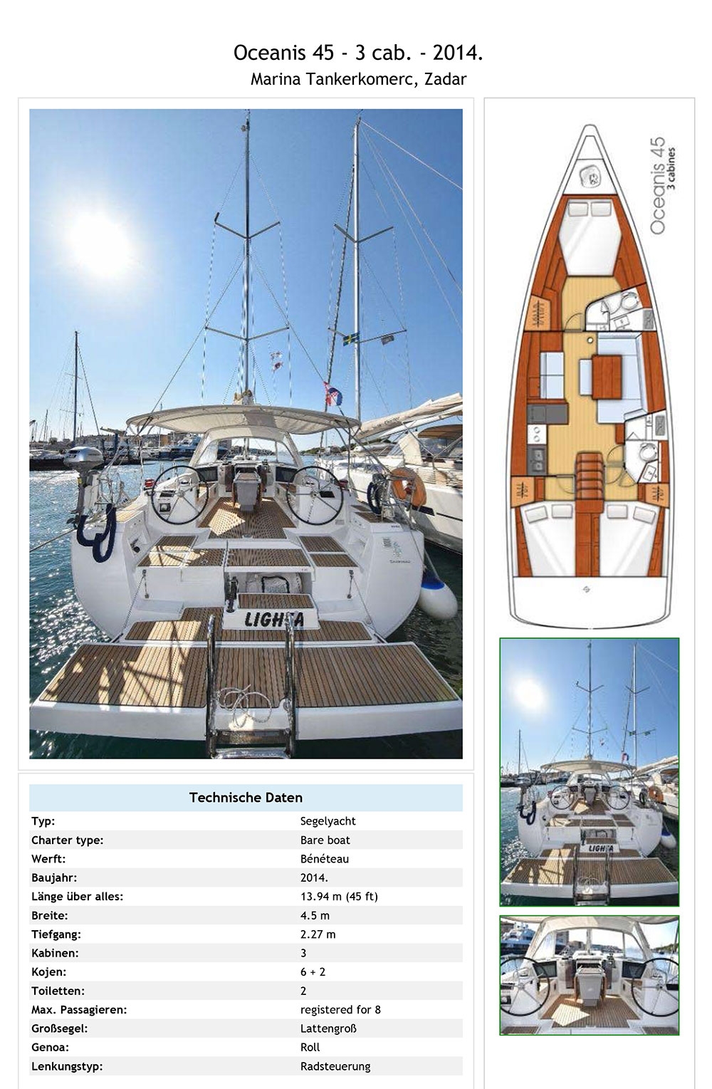 Beneteau Oceanis 45 Equipment list PDF
