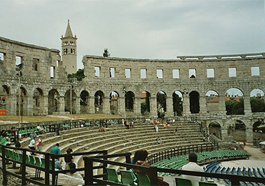 Amphitheater in Pula Croatia from the inside